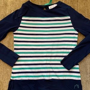 ~Mademoiselle Jacadi Paris~ Blue, White & Green French-Style Top